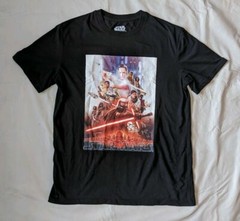 STAR WARS RISE OF SKYWALKER LARGE BLACK T SHIRT LUKE DARTH VADER OFFICIAL MOVIE