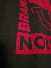 $62…True Religion “Buddha” size XL Flocked Hooded Tank Black/Red.