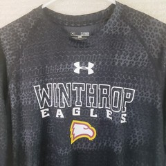 Under Armour Men’s XL Black Geometric Winthrop Eagles Tee New