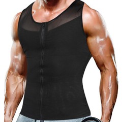 Mens Gynecomastia Moobs Belly Compression Shirt Zipper Slimming Body Shaper Vest