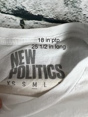New Politics White Long Sleeve Tour Shirt Sz M