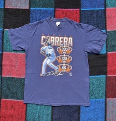 2012 Detroit Tigers Miguel Cabrera Stats Tshirt Men’s Medium AVG RBI HR