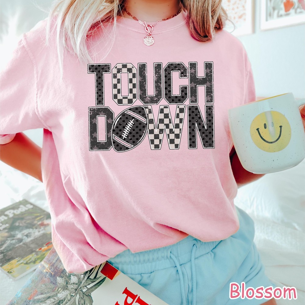 Touchdown Season Shirt Retro Checkered Football Game Day Unisex Fan Gift Tee