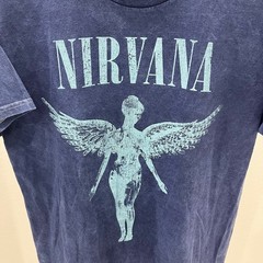 Nirvana In Utero T Shirt Size Large L Blue Acid Wash Mineral Wash Graphic Tee