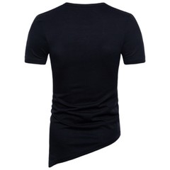 Men’s Irregular Shirt Short Sleeve Muscle Tee T-shirt Casual Top Blouse