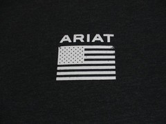 Ariat Shirt Mens XL Gray White American Flag Graphic Patriotic Western Cowboy