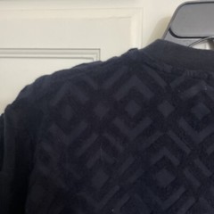 Edifice Pull Over Shirt Navy Velvet Textured Fabric Size XL Cotton Short Sleeve