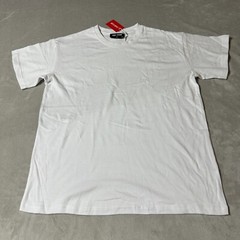 Full Send Nelk Boys White Solid Plain Casual Shirt Men’s Size Medium NWT