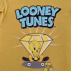 Diamond Supply x Tweety Bird Looney Tunes Shirt Small Yellow Graphic Skateboard