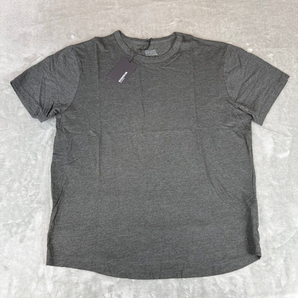 Buck Mason Trail Traverse Curved Hem T-Shirt Mens Large Carbon Black USA $45 NWT
