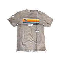 Margaritaville Shirt Teens XL Gray Palm Stripe Graphic Beach Tee Tropical Sunset