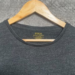 Polo Ralph Lauren Shirt Mens Large Custom Slim Fit Charcoal Grey Top Tee