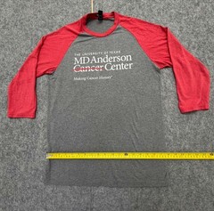 District Perfect Tri T-Shirt Mens Size M Heather Gray Red Collar Trim T Shirt