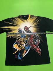 Mask And Disguise Deadpool Vs Wolverine Tee Black Multi Size XL