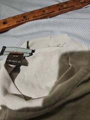 Johnston Murphy Shirt Mens XL Beige Silk Ribbed Raglan Sleeve Casual Luxury Tee