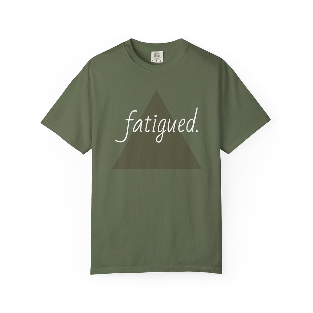 Olive Triangle Script T-Shirt | Minimal Geometric Tee