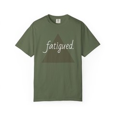 Olive Triangle Script T-Shirt | Minimal Geometric Tee