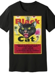 Men’s Vintage 60s 70s Retro Band Graphic T-Shirt – Black Cat Firecrackers & Vi