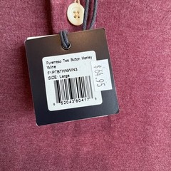 The Normal Brand Puremeso Two Button Henley in Wine