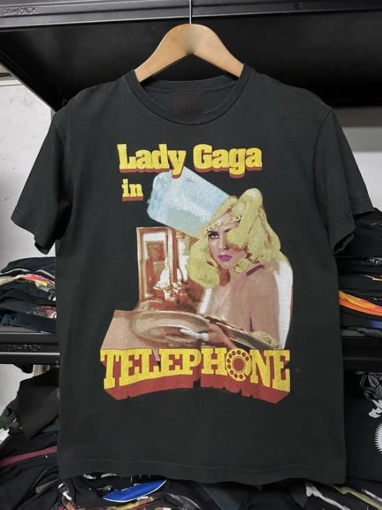 Vintage Lady Gaga Telephone Tour Faded T-shirt Cotton For men Women Reprint