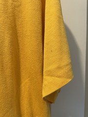 Vintage 80s ADIDAS Trefoil Logo Double Sided T Shirt 50/50 Mustard Yellow L/XL