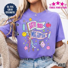 Personalized Sixth Grade Teacher Shirt Custom 6th Grade Teacher Name Team TShir