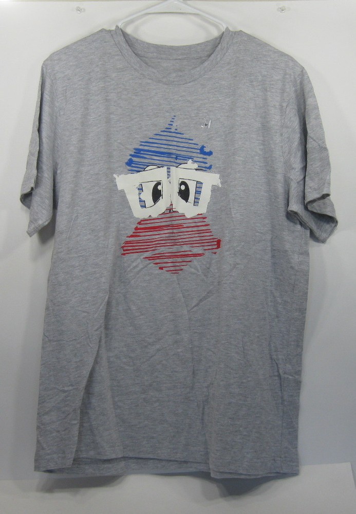 new FGC GRAY BLUE/RED/WHITE GLASSES MEN T-shirt L