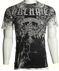 Archaic By Affliction Men’s T-Shirt HOLYMAN Black Cross Skull Biker M-3XL