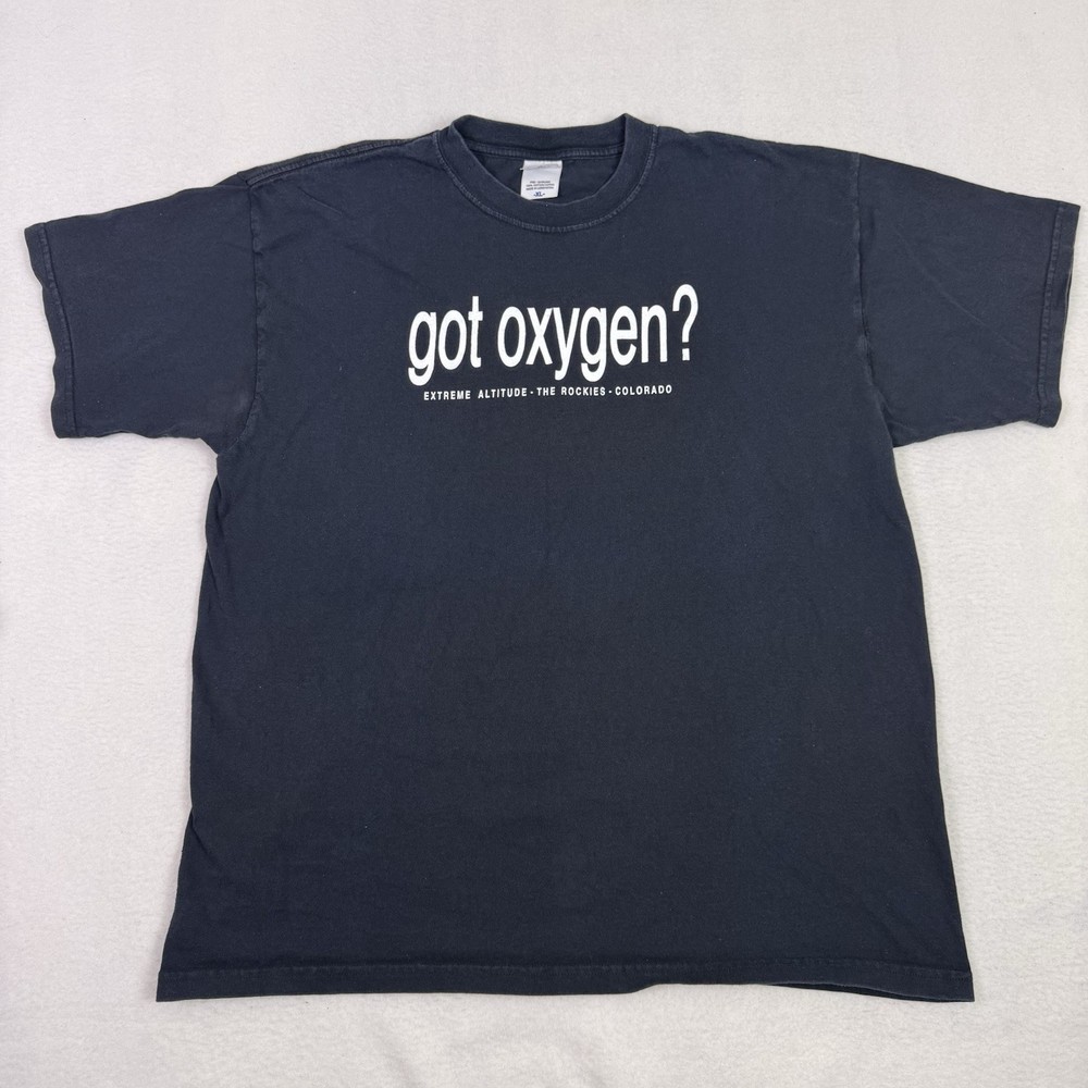 Vintage 2000s Y2K Got Oxygen Telluride Colorado Navy Blue Anvil T-Shirt Size XL