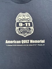 Vintage NYPD 9-11 Shirt Mens 2XL Memorial Navy Blue Double Sided Graphic 00s