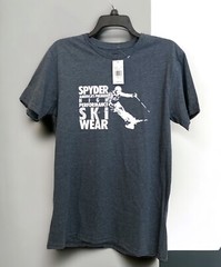 Spyder T-shirt Ski Sport NEW Men’s Medium Navy Heather White Skier Skiing TEE