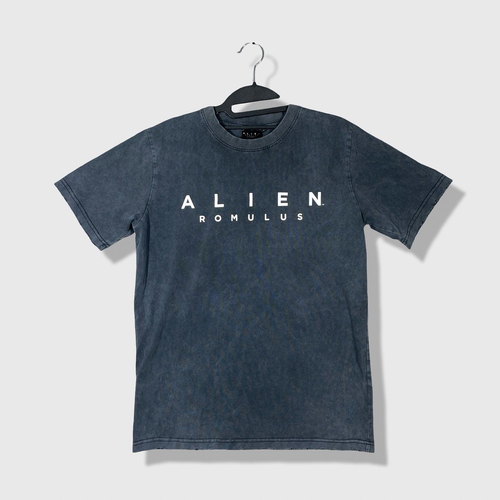 Alien Romulus T Shirt Mens Small Gray Acid Wash Movie Promo Graphic Tee