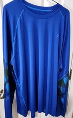 Men’s Old Navy Active Long Sleeve T-Shirt Solid Graphic Sleeves Blue Size 3XL