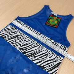 Vintage 90s Fishnet Tank Top Mesh Zebra Print Muscle Beach Medium men’s