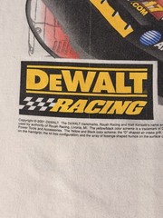 Vintage 2001 Matt Kenseth DeWALT Racing NASCAR T Shirt XL Double Sided M&O Roush