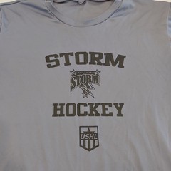 Tri-City Storm Hockey WSI Sports Short Sleeve Shirt Gray Size M USA Team Issued