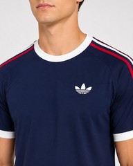 Adidas Mens Navy Blue Red White Short Sleeve Jersey S-2XL Mens