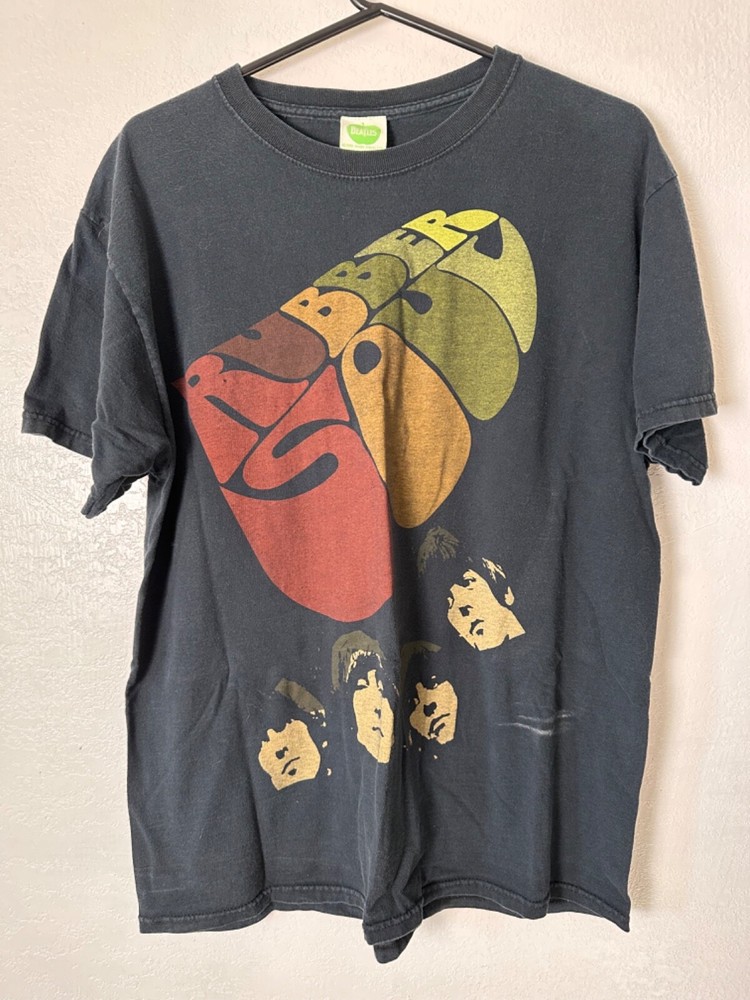 2005 The Beatles Rubber Soul Cover T-shirt Large Rock Tee Faded 00s y2k Vintage