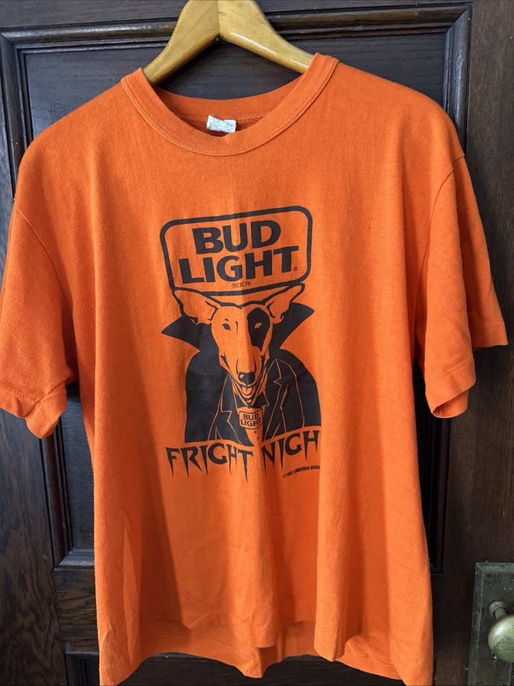 Vintage Bud Light Fright Night Shirt Mens XL Spuds MacKenzie Beer Halloween 80s