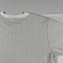 Original Deluxe Apparel T Shirt Mens Small Gray Ribbed Knitted Stretch Crew Neck
