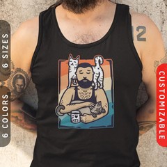 personalized cat daddy inner peace tank top