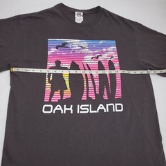 Oak Island NC Surfboard Sunset Mens Size Large Gray Short Sleeve T-Shirt