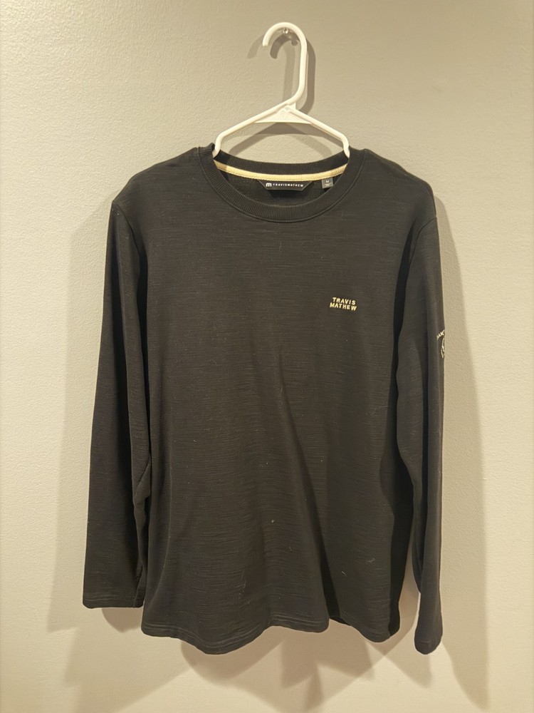 TravisMathew Long Sleeve Crew Shirt Men’s M Black Golf ChampionsGate Logo