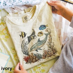 Vintage Dolphin Ocean Coral Reef Comfort Tee