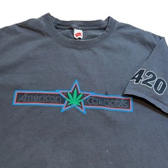 Vintage Distressed American Cannabis Men’s Medium Gray TShirt Weed 420 Marijuana