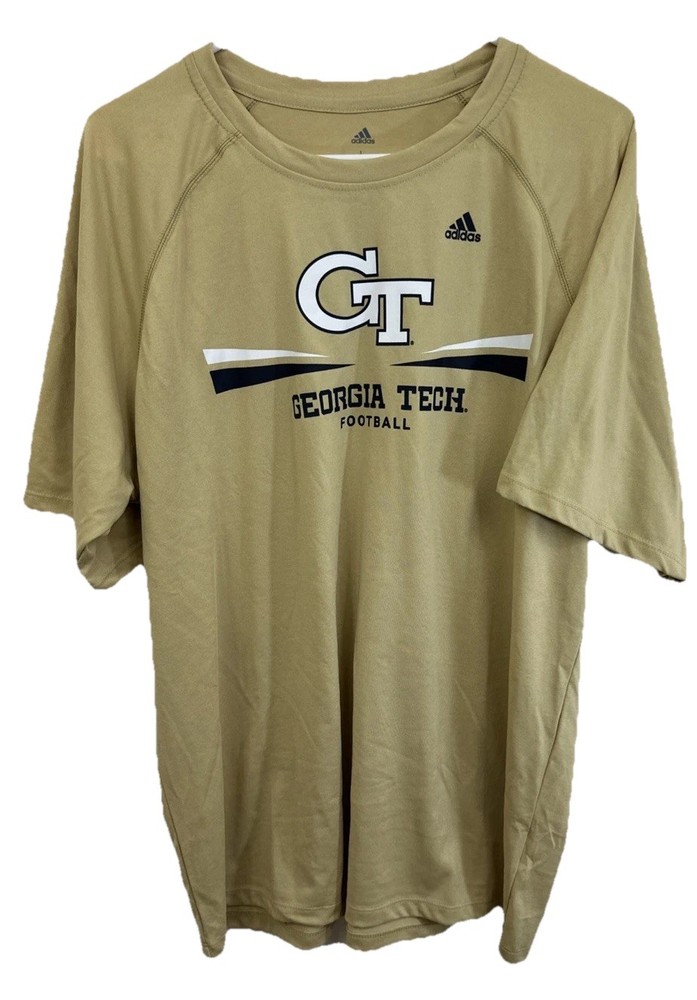 Adidas Climate GT Georgia Tech Football Men’s Large Gold Dry Fit T-Shirt DX2436