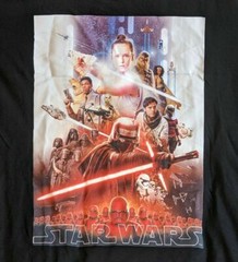 STAR WARS RISE OF SKYWALKER LARGE BLACK T SHIRT LUKE DARTH VADER OFFICIAL MOVIE