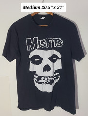 Misfits Crimson Ghost Spellout Logo Medium Black T-Shirt Horror Punk
