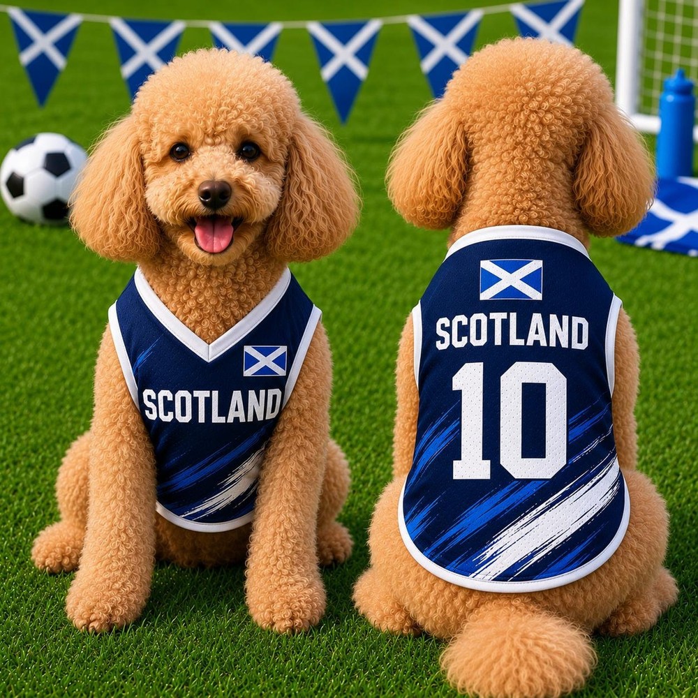 Personalized Scot Pet Soccer Jersey, Soccer Outfit for Dogs Cats
