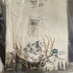 Cabela’s Wildlife Mule Deer T-Shirt White XL Crew Neck Short Sleeve
